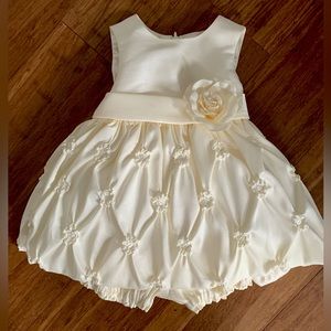 Flower girl dress, baby girl, 9 month cream dress with bloomers. NWOT